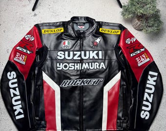 スズキ バイク用レザージャケット モトレーシングバイカー - Etsy 日本