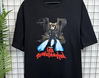 Kanye West Late Registration Tシャツ2005 New Kanye West Late Registration 2005 Short Sleeve Black T-shirt