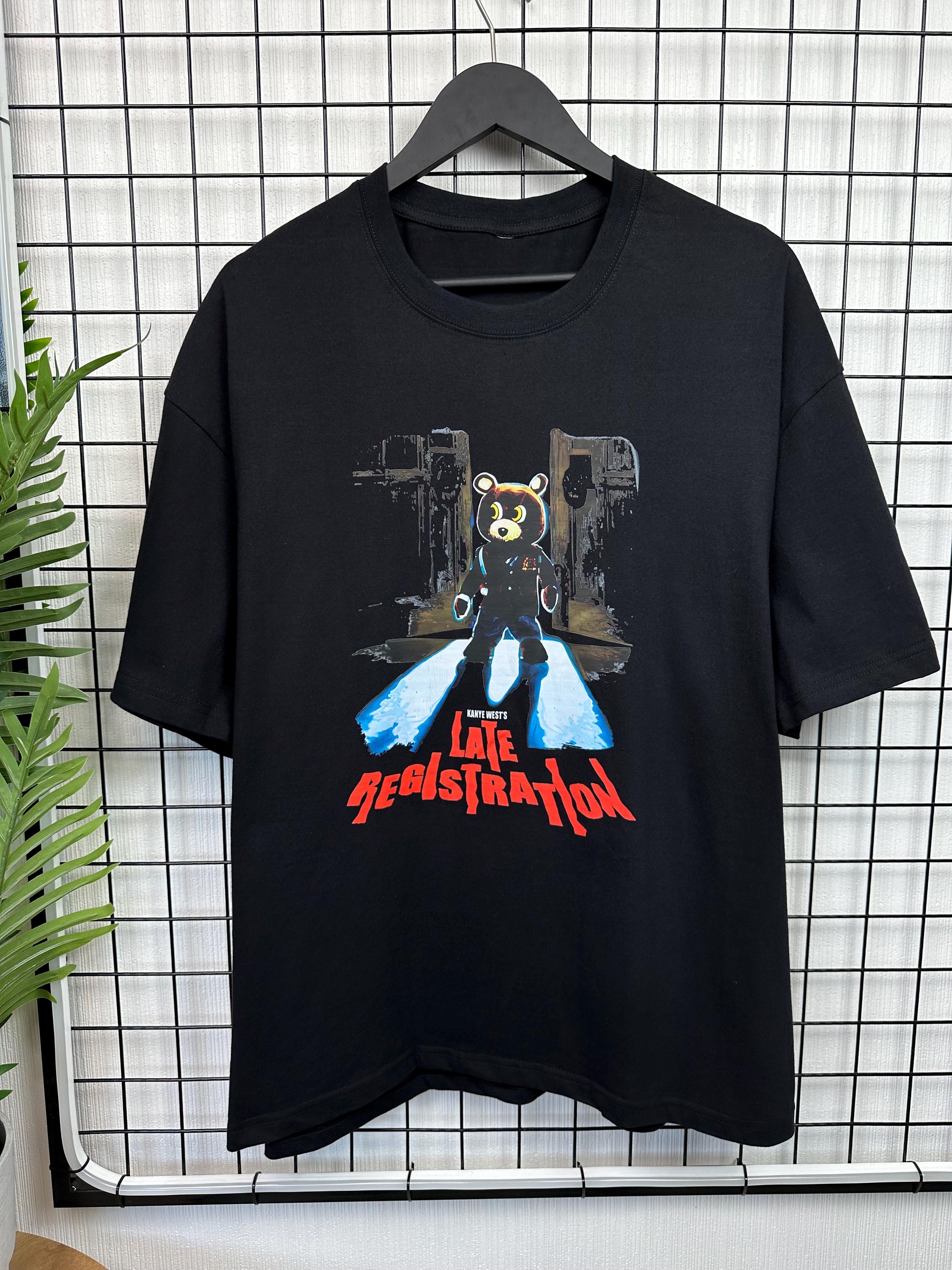ミュージシャン KANYE LATE REGISTRATION TOUR TEE Rare Kanye West Late Registration Tour T shirt Rap Tee Hip Hop