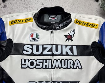 Suzuki Motorcycle Leather Jacket Moto Racing Biker - Etsy