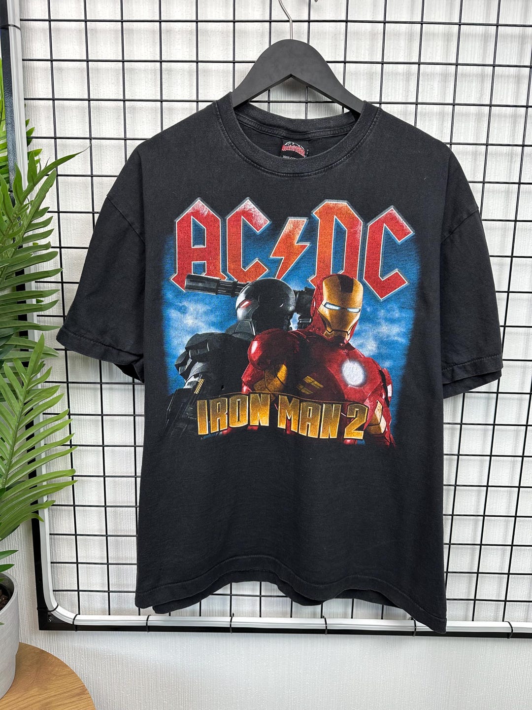 【ヴィンテージ】AC/DC アイアンマン Tシャツ XL Vintage AC/DC Iron Man 2 Tshirt Promo Movie Ost Men XL Black
