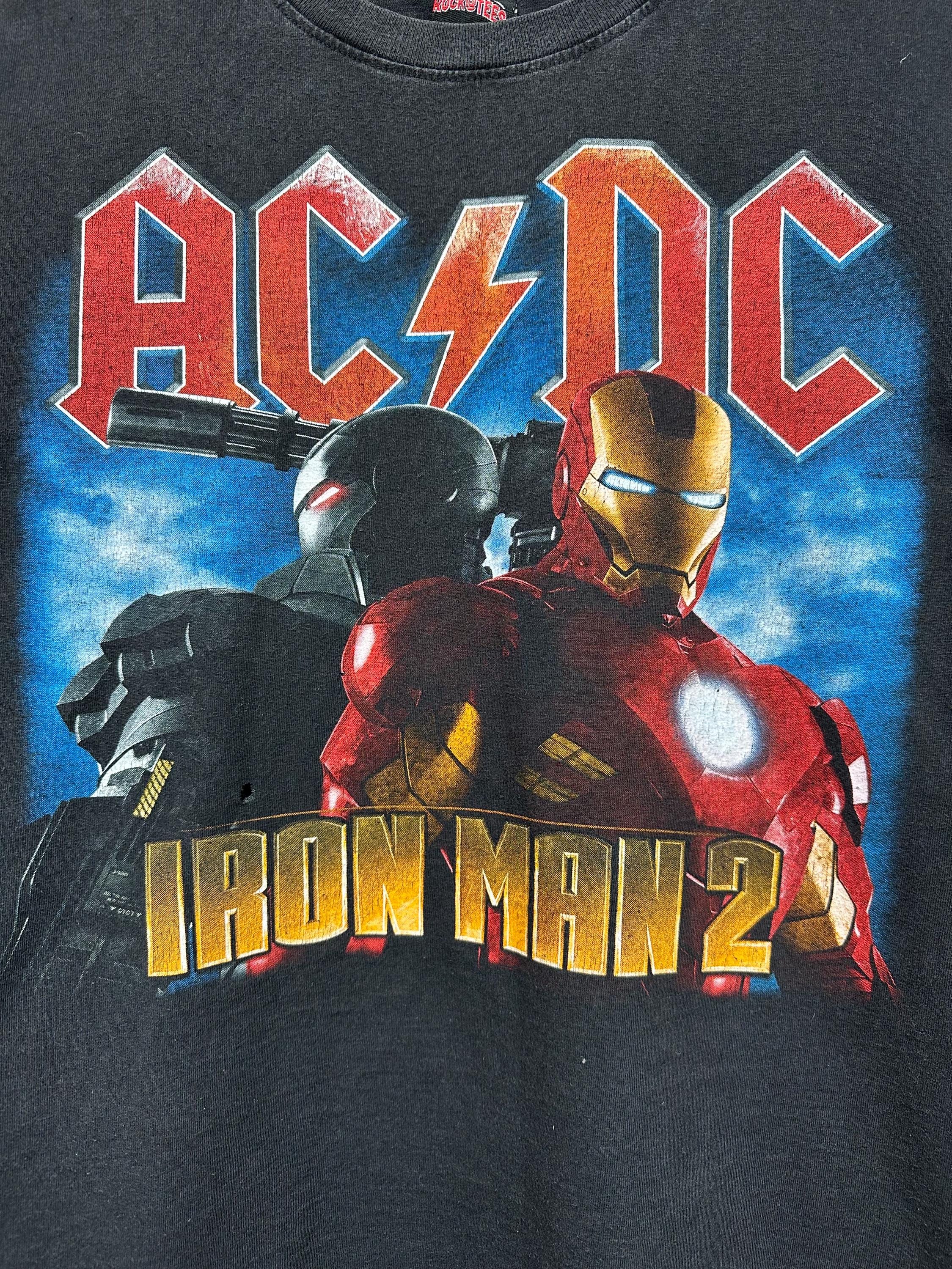 【ヴィンテージ】AC/DC アイアンマン Tシャツ XL Vintage AC/DC Iron Man 2 Tshirt Promo Movie Ost Men XL Black