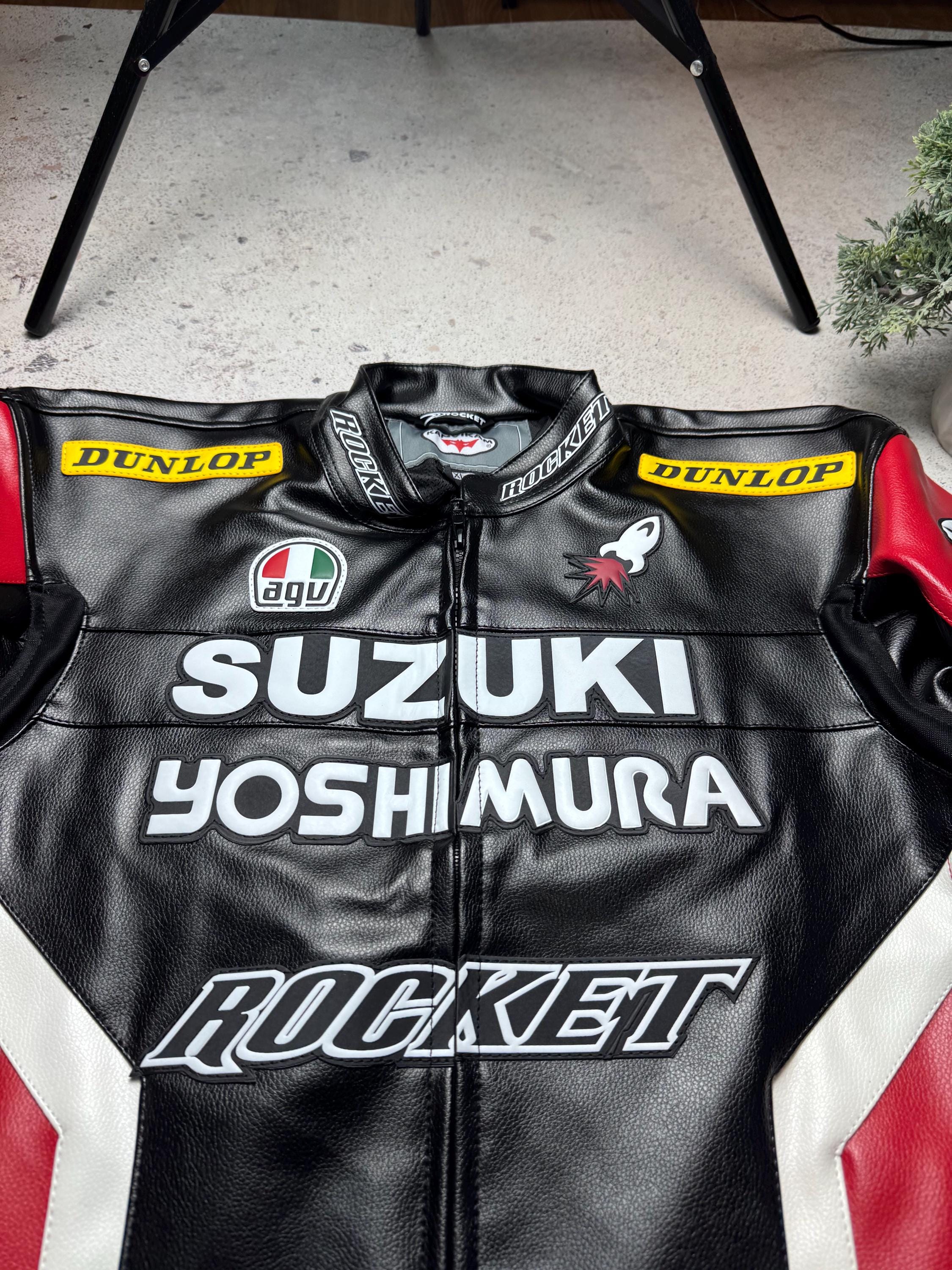 スズキ バイク用レザージャケット モトレーシングバイカー - Etsy 日本