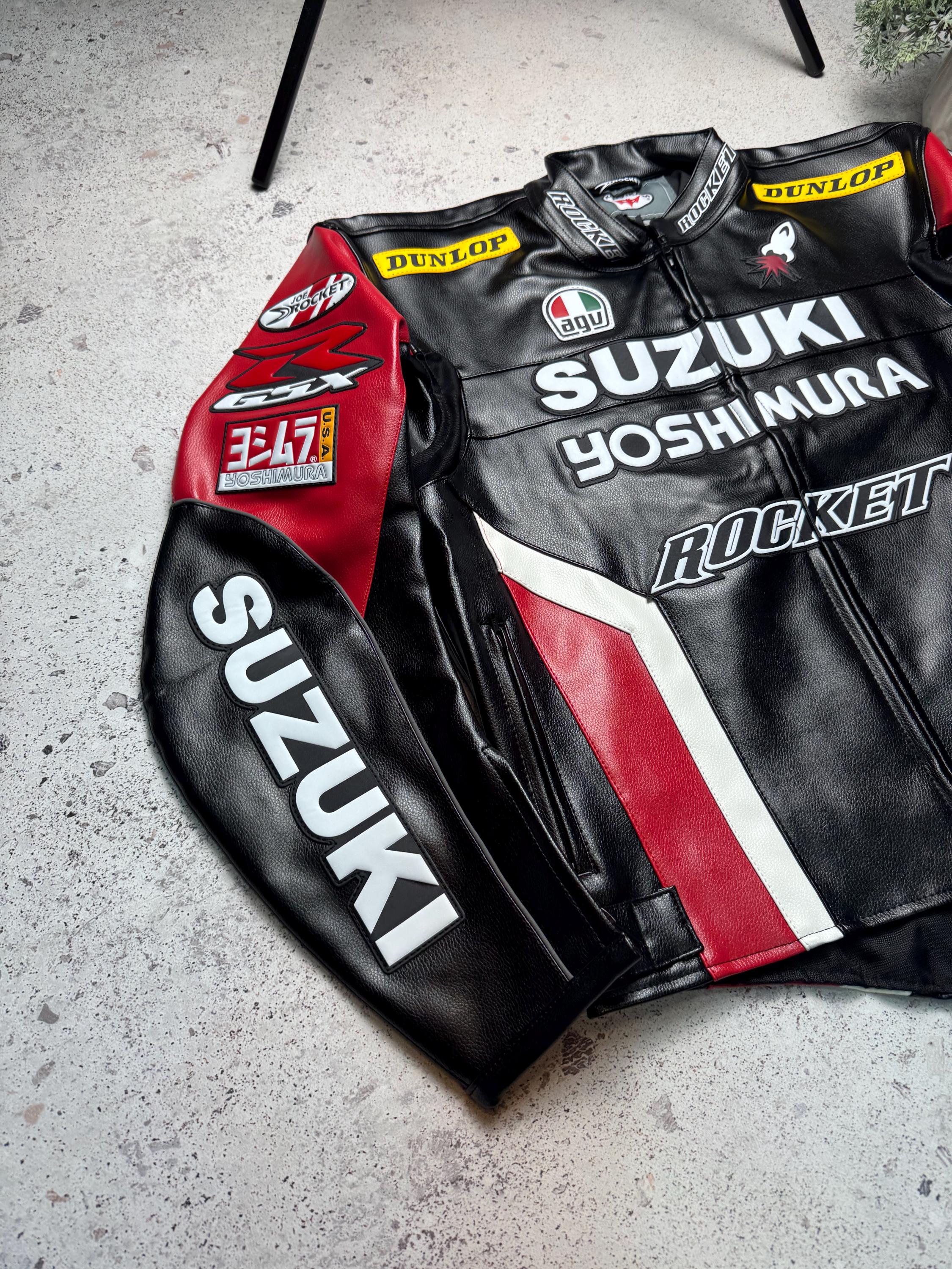 Suzuki バイカーレザージャケット スズキ バイク用レザージャケット モトレーシングバイカー - Etsy 日本