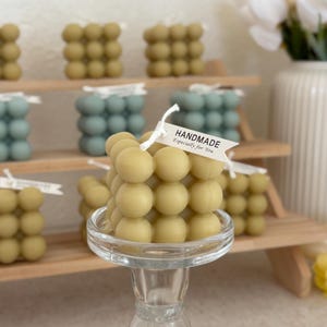 Bubbles Pillar Candles | Soy & Beeswax Candle | Handmade | Aesthetic Home Decor | Scented Candles