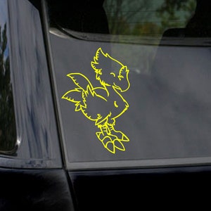 Chocobo Final Fantasy Inspired Vinyl Laptop Decal, Car Decal - 2 Designs!