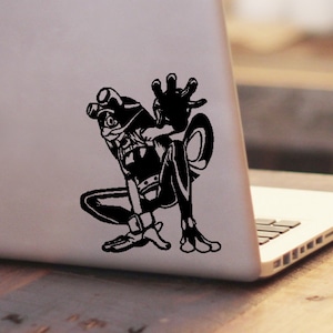 Froppy Fighting Stance My Hero Inspired Vinyl Laptop Decal, Car Decal