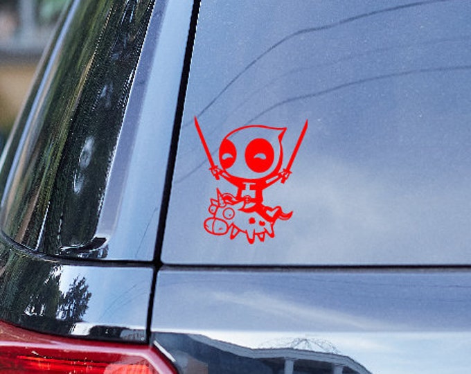 Deadpool Unicorn Car Decal