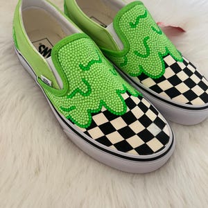 Halloween Slime Vans checkerboard Classic Slip-ons