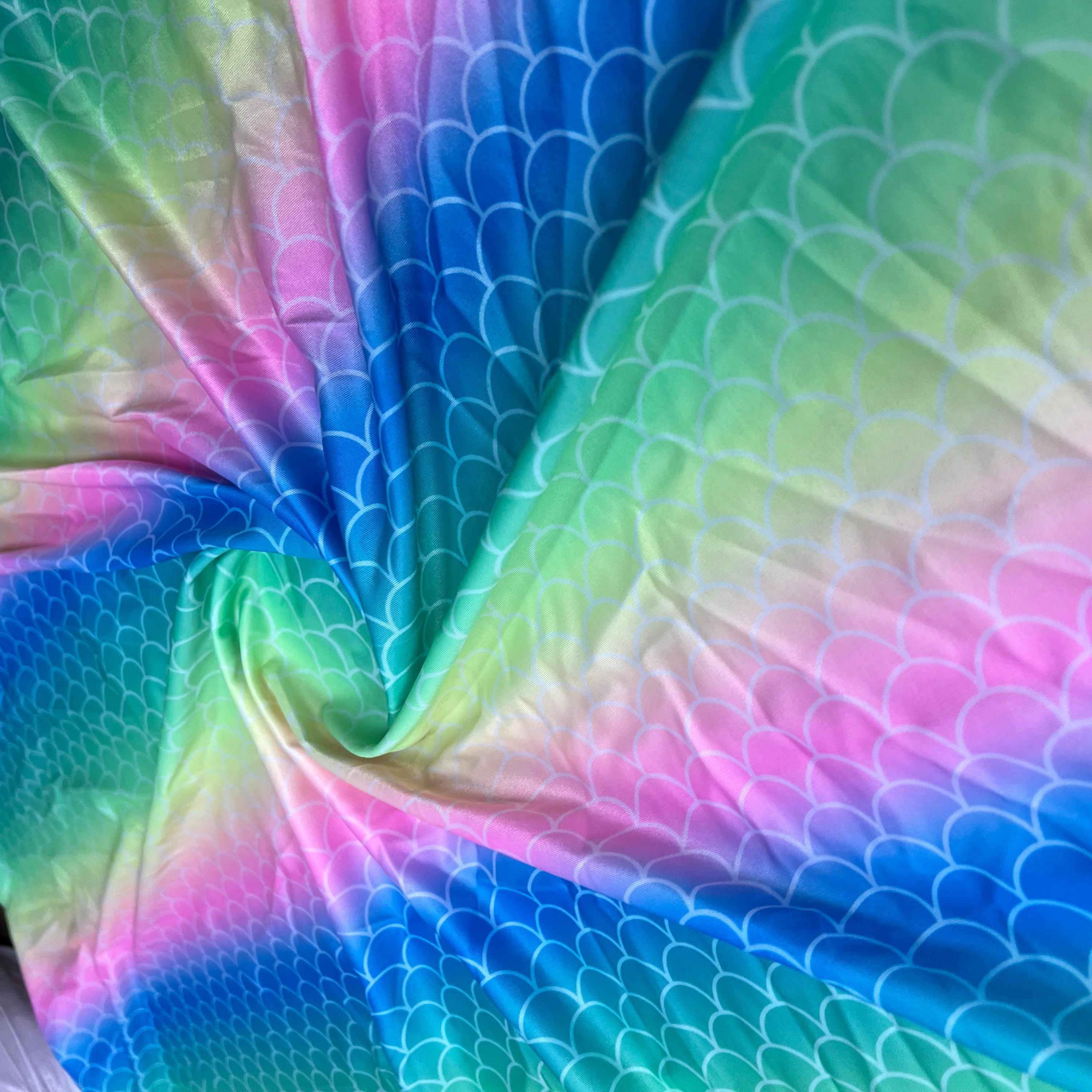 Rainbow Scales Print 4-way Full Stretch Print Nylon Spandex Fabric 60 ...