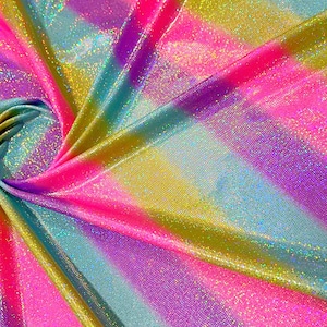 Rainbow Colored Print 4-way Stretch Print Nylon Spandex Fabric I Swimwear, Dancewear, Activewear I