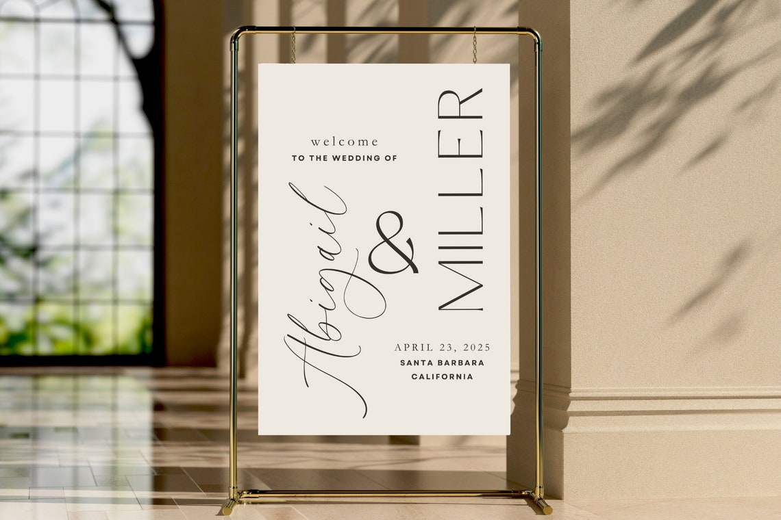 Modern Tilt Wedding Welcome Sign Template, Printable Wedding Welcome ...
