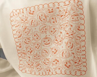 Halloween Pumpkin Bandana PNG, Jack'O Lantern Pattern Sublimation, Spooky Dog Pet Tumbler Wrap Design