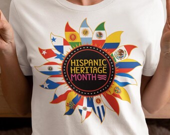 Hispanic Heritage Month PNG: Latinamerikanska och mexikanska flaggor, kulturell sublimeringsdesign (digital nedladdning, 4500x5400px)
