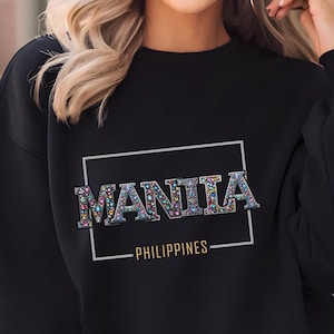 Manila Philippines Trip Shirt PNG, Manila Travel Shirt, Philippines Vacation Shirt PNG, Rhinestone Family Vacation, Sublimation for Her PNG