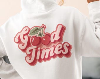 Good Times Cherry Bomb PNG: 70s Vibes, Retro Groovy Summer Sublimation Design (Digital Download)