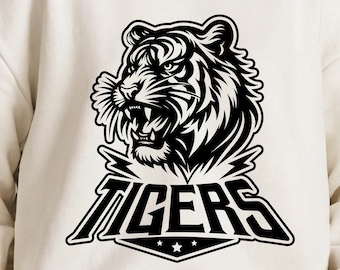Tigers Svg, Tiger Png, Tigers Mascot Svg, Cricut Cut File Silhouette, Tigers dxf, Tigers School Spirit DTF, Tigers Logo, Tigers Sports Shirt