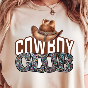 Howdy Cowboy PNG: Western Country Vibes Shirt Graphics, Rhinestone Sublimation Design (Digital Download)