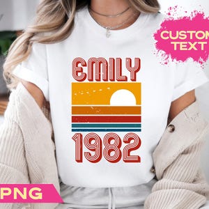 Custom Name & Birth Year Vintage Birthday PNG: Personalized Birthday Shirt Sublimation Design (Digital Download)