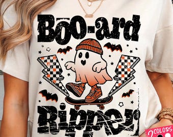 Skater Ripper Ghost PNG: Funky Halloween T-Shirt Sublimation Design (Digital Download, 4500x5400px)