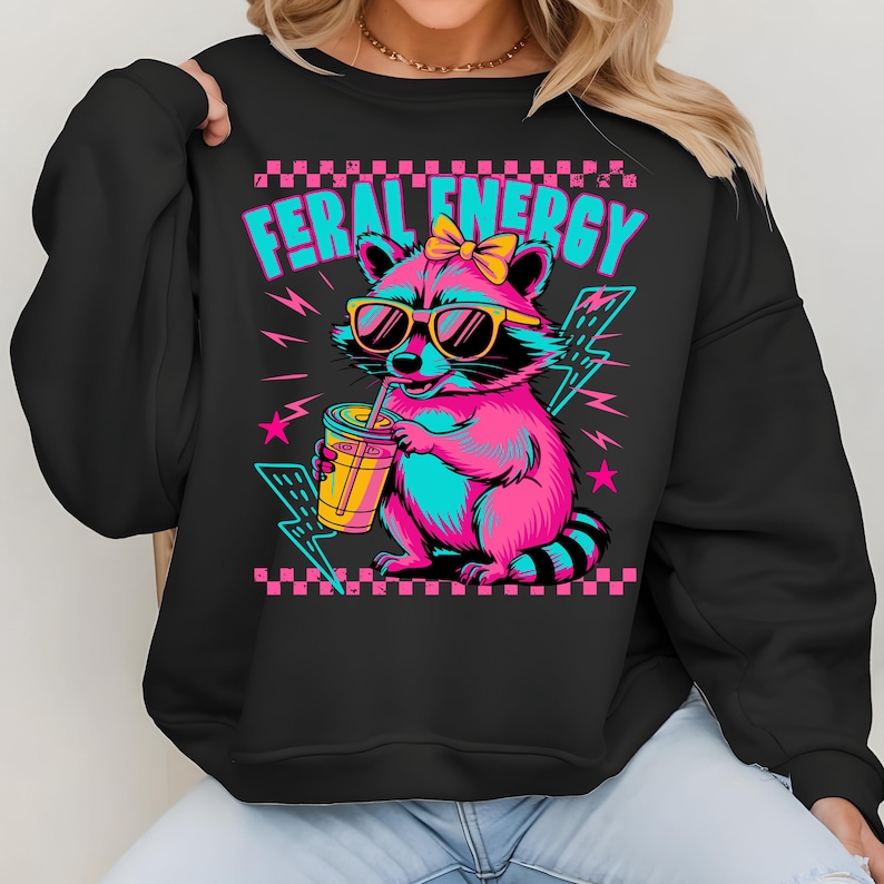 Feral girl summer Png | Summer shirt design | Summer Graphic Png | Shirt sublimation design | Beach shirt Png | Funny raccoon shirt design