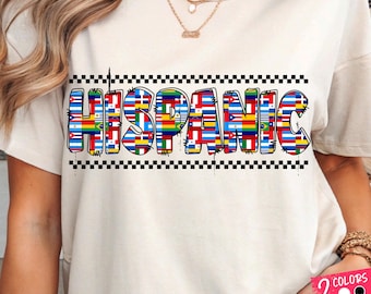 Hispanic Flags PNG Digital Download, Latin American Country Flag Design PNG, Heritage Pride Sublimation Clipart PNG, Checker Pattern Clipart
