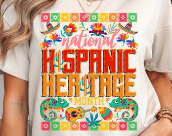 Hispanic Heritage Month PNG: Colorful Sombrero, Guitar, Chameleon, Papel Picado, Latin Fiesta (Digital Download)