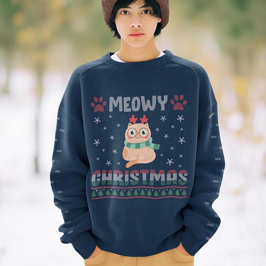 Meowy Christmas SVG PNG | Funny Cat Lover Sublimation Design for ...