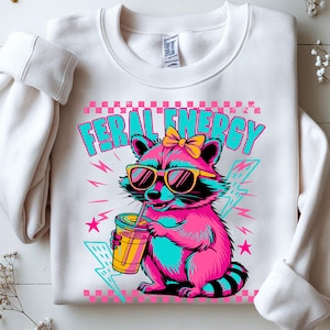 Feral girl summer Png | Summer shirt design | Summer Graphic Png | Shirt sublimation design | Beach shirt Png | Funny raccoon shirt design