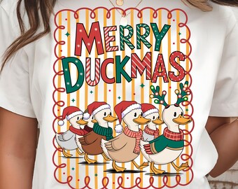 Merry Duckmas PNG: Christmas Ducks Clipart for T-Shir Sublimation (Digital Download