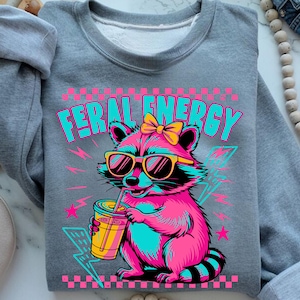 Feral girl summer Png | Summer shirt design | Summer Graphic Png | Shirt sublimation design | Beach shirt Png | Funny raccoon shirt design