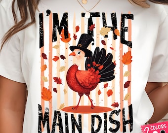 Funny Thanksgiving Turkey PNG: Pilgrim Hat, Fall Leaves Sublimation Designs (Digital Download)