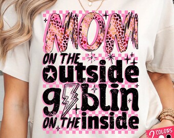 Preppy Mom Goblin Checkered PNG: Sarcastic Funny Trendy Mama Shirt Sublimation Design (Digital Download)