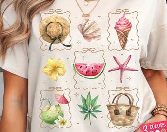 Retro Summer Beach Vibes PNG: Preppy Sunshine Sublimation Graphics (Digital Download, 3 Files)