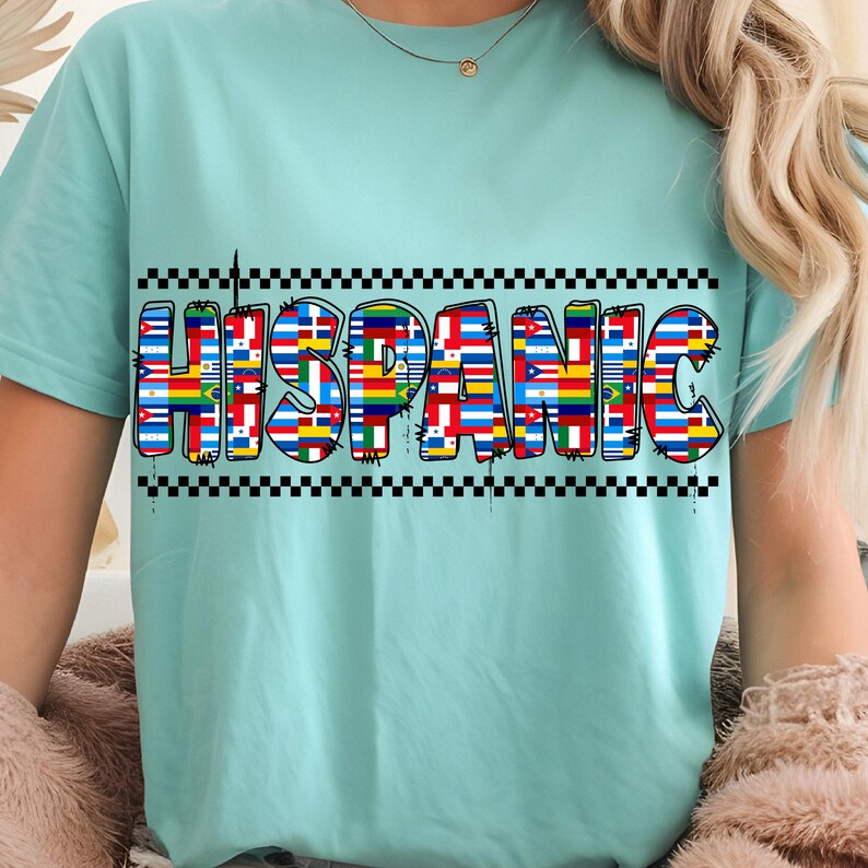 Hispanic Flags PNG Digital Download, Latin American Country Flag Design PNG, Heritage Pride Sublimation Clipart PNG, Checker Pattern Clipart