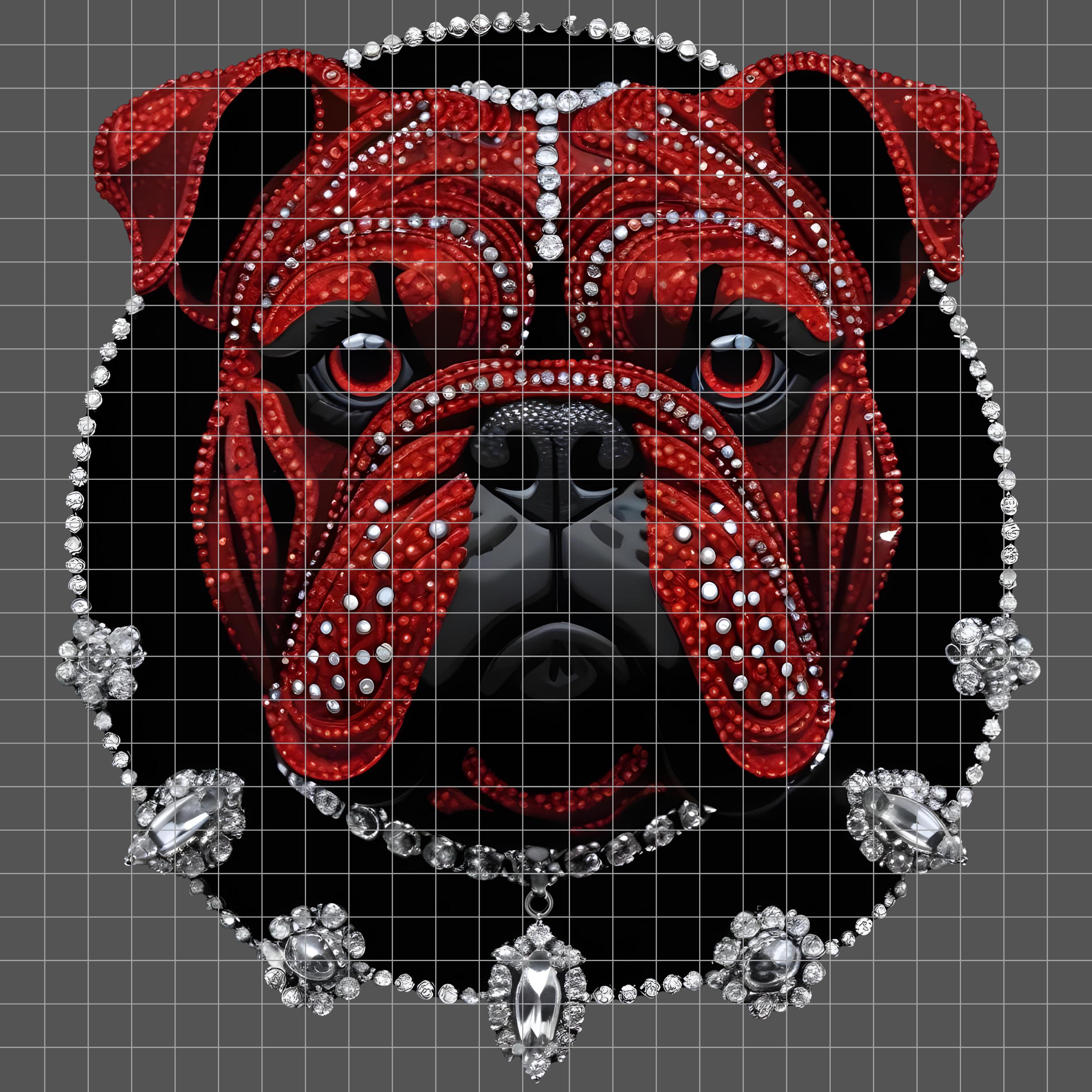Red Bulldog PNG, French Bull Dog Rhinestone Glittering Clipart PNG ...