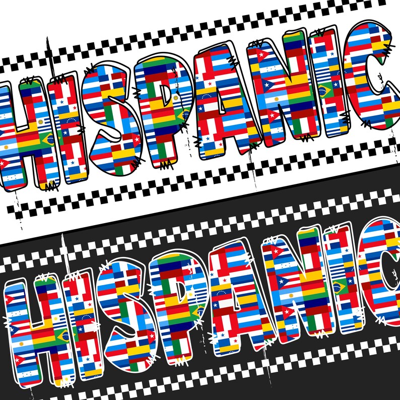 Hispanic Flags PNG Digital Download, Latin American Country Flag Design PNG, Heritage Pride Sublimation Clipart PNG, Checker Pattern Clipart