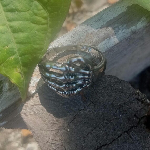 Skeleton Hand Statement Ring Size10 - image 2