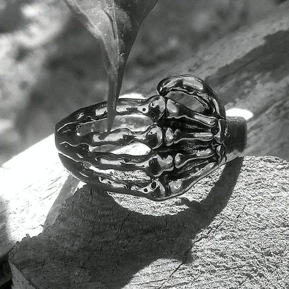 Skeleton Hand Statement Ring Size10 - image 1