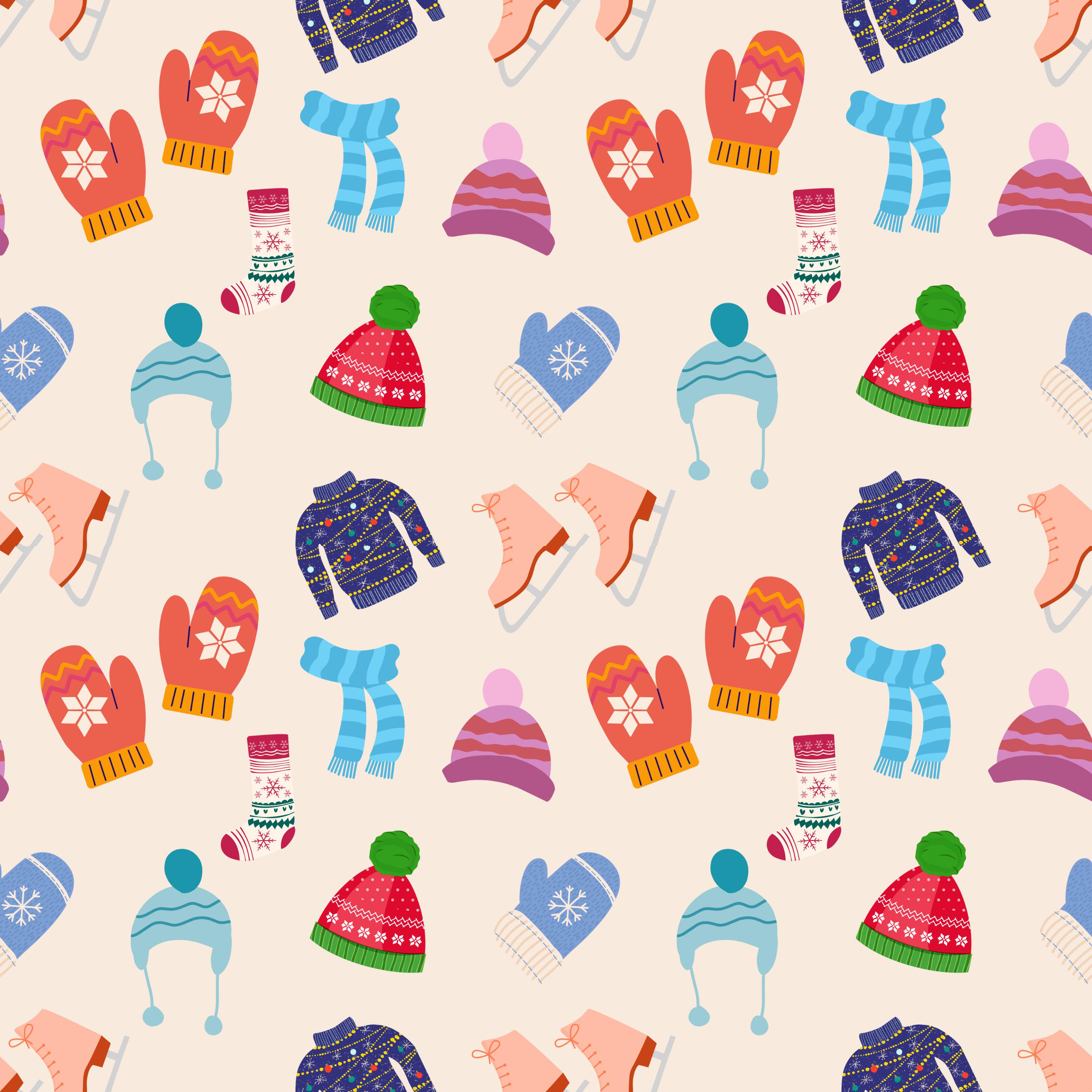 Snow Clothing Pattern Winter Clothes Seamless Pattern, Digital Paper, Printable PNG, JPG - Etsy