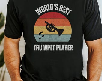 Camiseta de trompetista, presente para amantes da música, modelagem unissex.