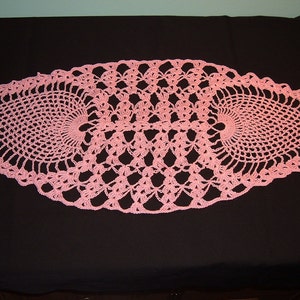 Pink Pineapple Oval Doily