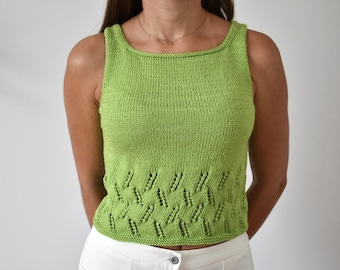 Knitting Pattern LANA Top Seamless Design Top Down Sleeveless Shirt