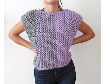 Knitting Pattern Slipover Vest Super Chunky Wool
