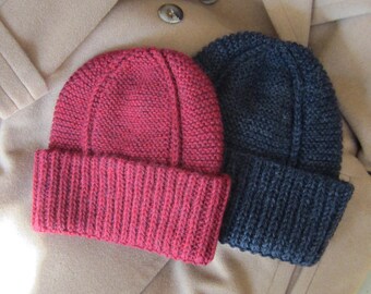 Knitting Pattern MARI Wool Hat with Ribbed Design Seamless Hat Beginner