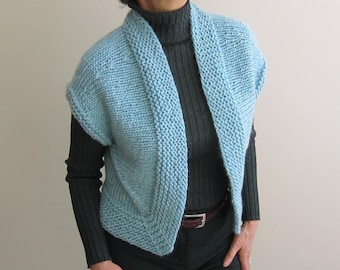 Knitting Pattern LINEA Vest Chunky Seamless Sideways Design 10mm Needles Instant Download