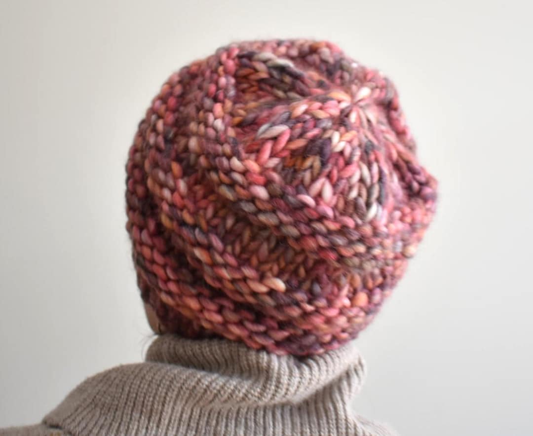Knitting Pattern Super Chunky Hat With Ribbed Design Seamless Beanie ...