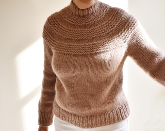 Knitting Pattern RONDO Chunky Sweater Top Down Knitting Pattern Seamless Design Knitting Instructions