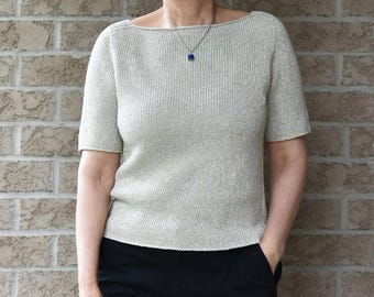 Modello per maglia VERIA Top senza cuciture Lavorazione dall'alto verso il basso con maniche a inserto Adatto ai principianti