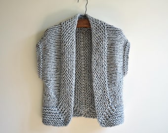 Patrón de tejido LINEA Chaleco grueso sin costuras Diseño lateral Patrón de tejido Descarga instantánea